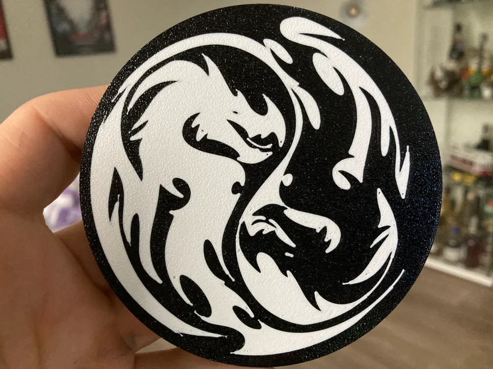 Ejder YİN-YANG Bardak Altlığı (2 adet)