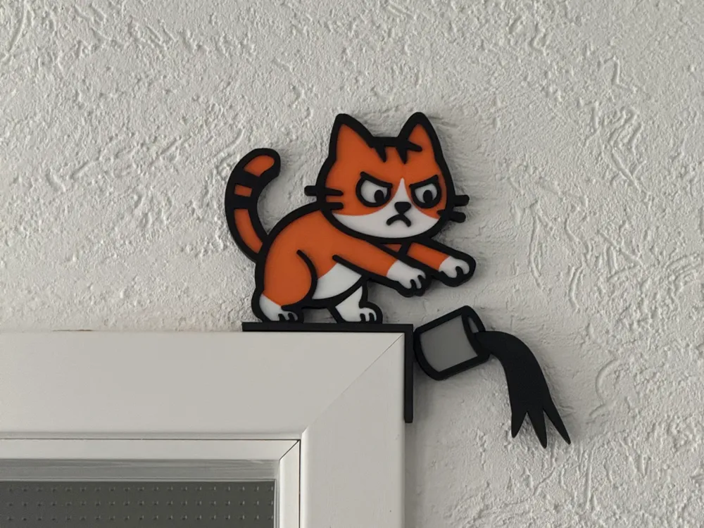 Sinirli Kedi Kapı Süsü