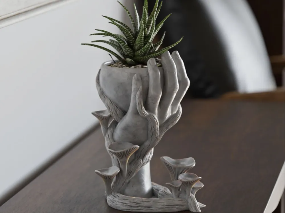 Dekoratif El Figürlü Sukulent Vazo